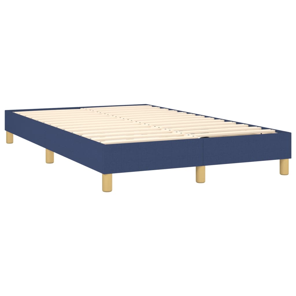 vidaXL Boxspringbett mit Matratze & LED Blau 120x200 cm Stoff