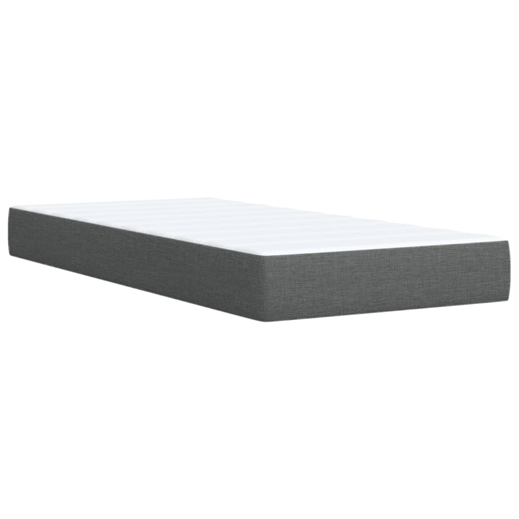 vidaXL Boxspringbett mit Matratze Dunkelgrau 100x200 cm Stoff