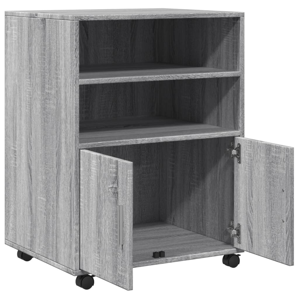 vidaXL Rollschrank Grau Sonoma 60x48x81 cm Holzwerkstoff