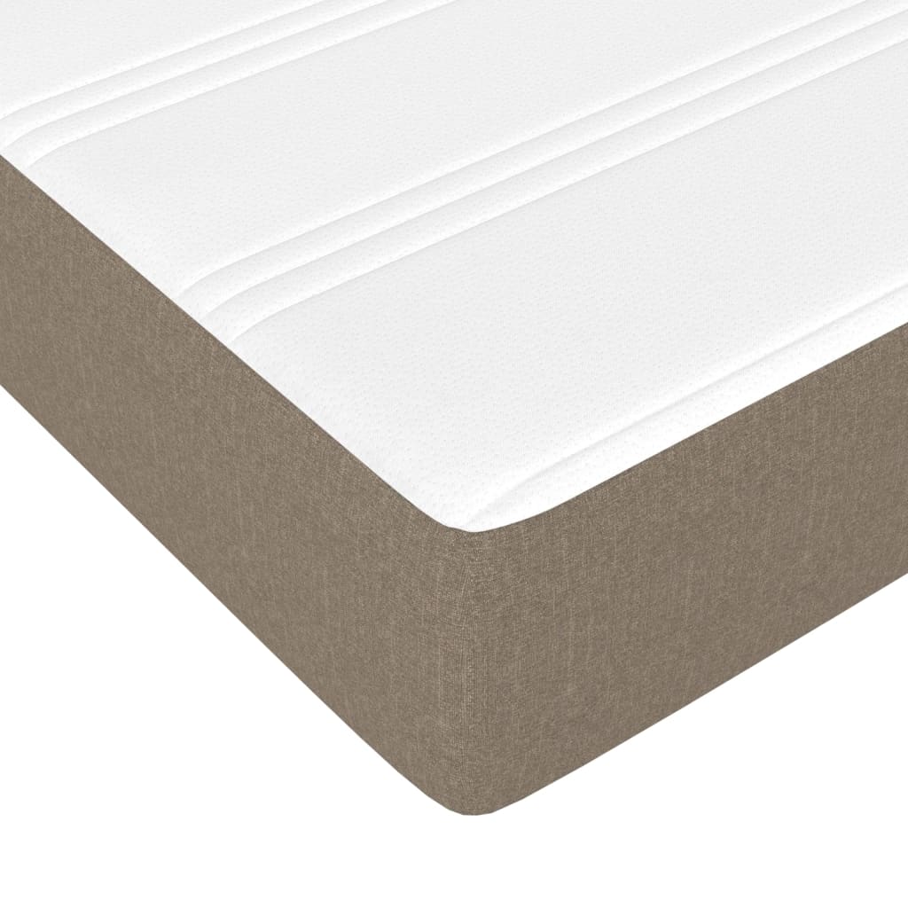 vidaXL Boxspringbett mit Matratze Taupe 100x200 cm Stoff