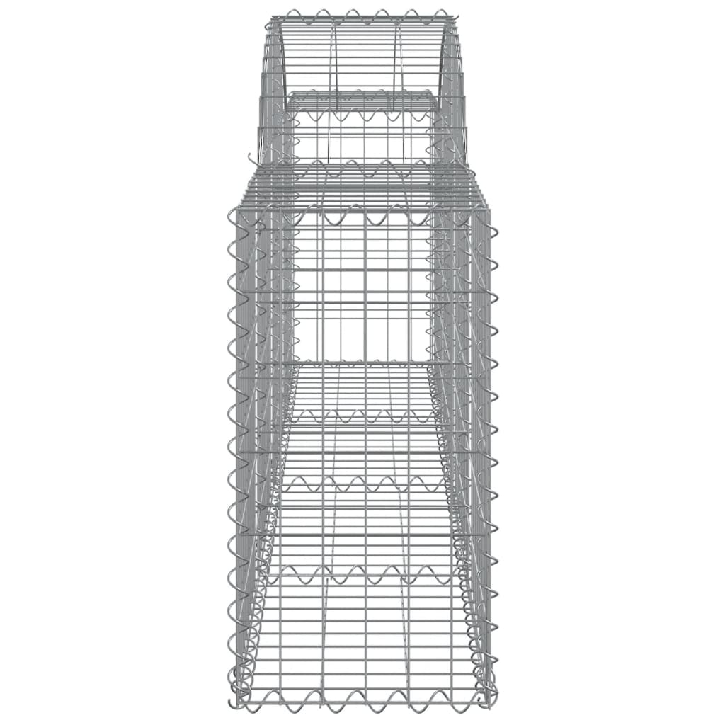 vidaXL Gabionen mit Hochbogen 2 Stk. 200x30x60/80 cm Verzinktes Eisen