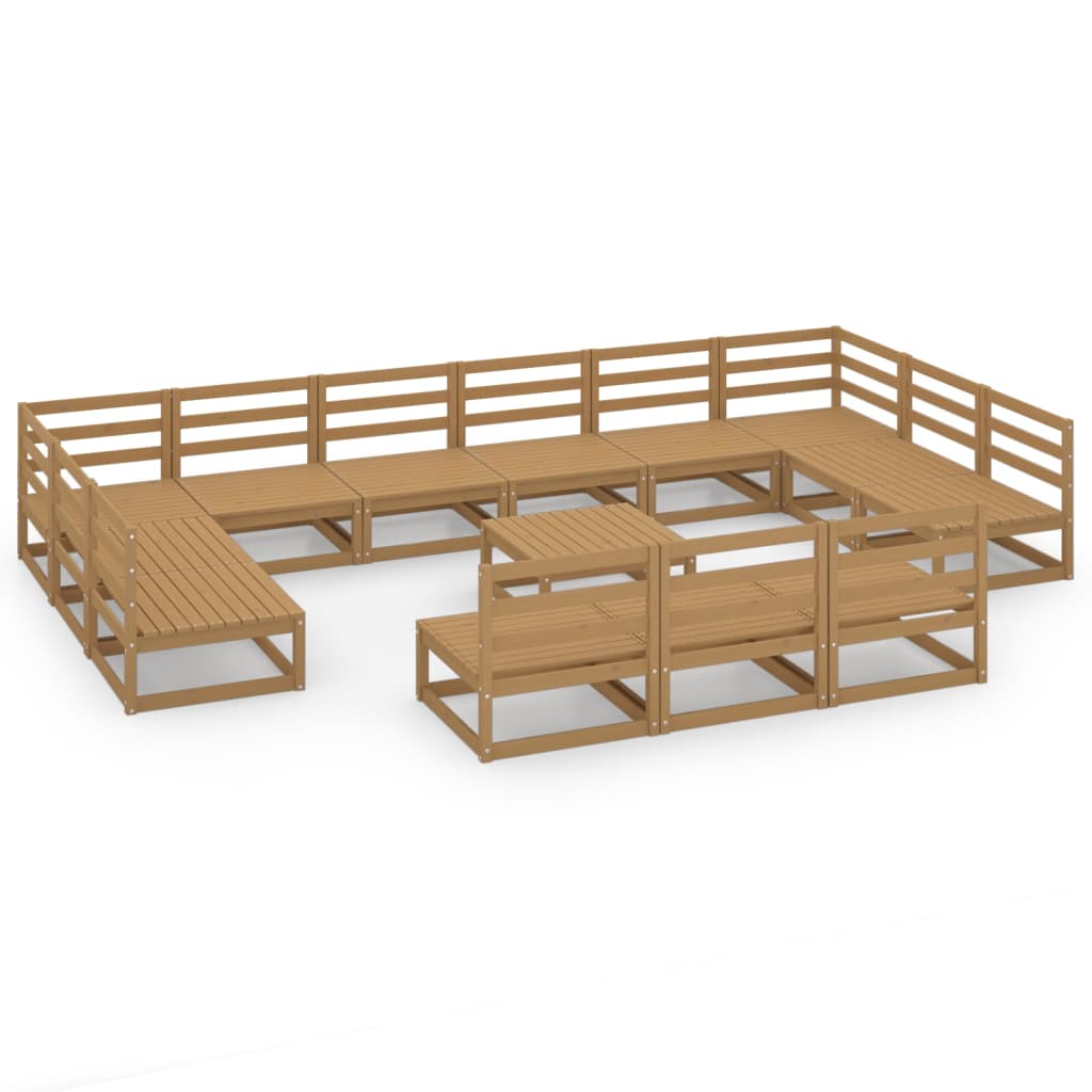 vidaXL 14-tlg. Garten-Lounge-Set Massivholz Kiefer