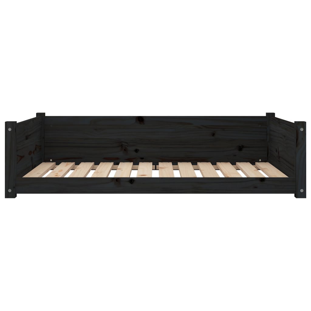 vidaXL Hundebett Schwarz 105,5x75,5x28 cm Massivholz Kiefer