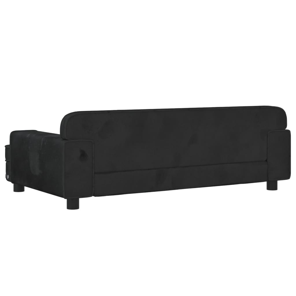 vidaXL Kindersofa Schwarz 90x53x30 cm Samt