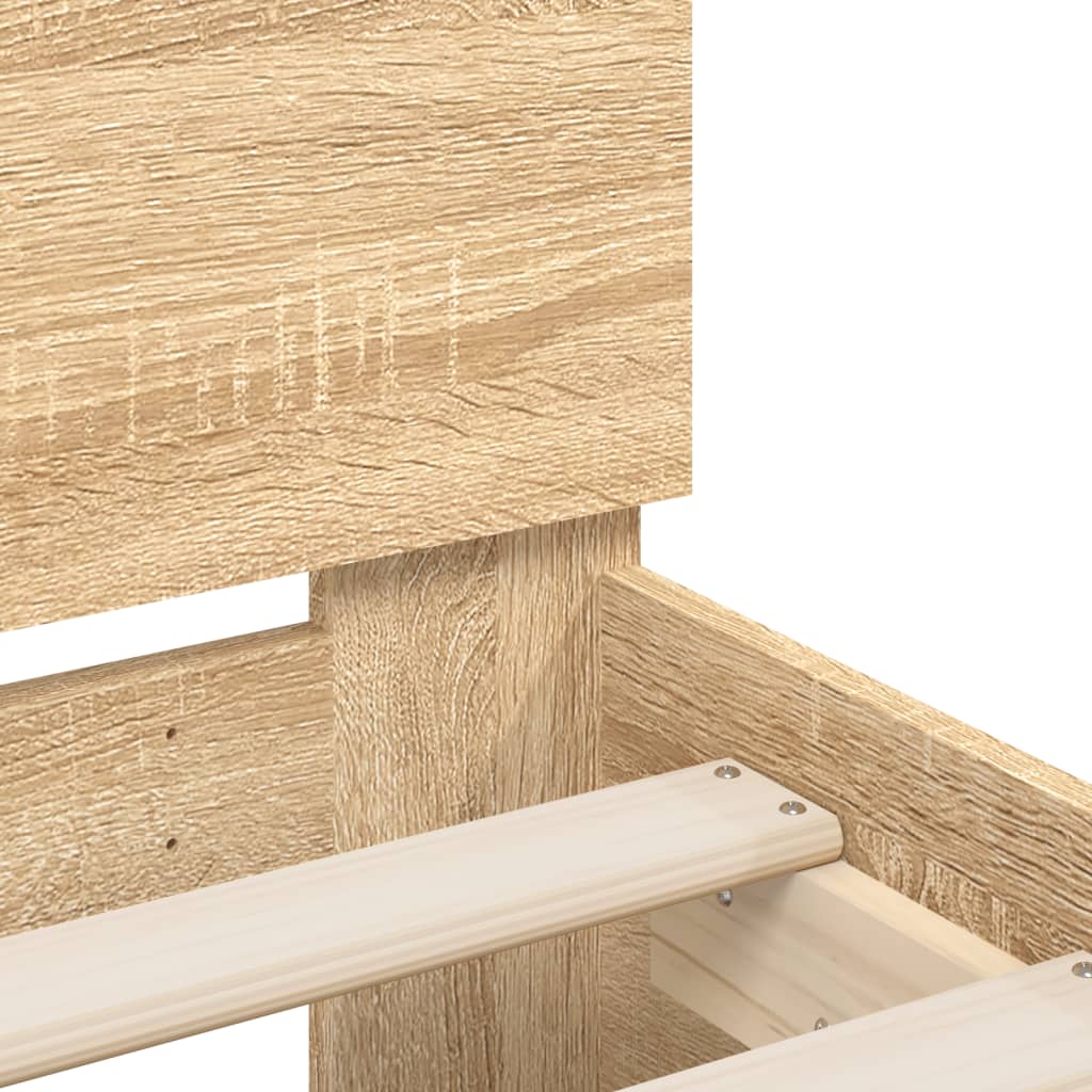 vidaXL Bettgestell mit Kopfteil Sonoma-Eiche 180x200 cm Holzwerkstoff