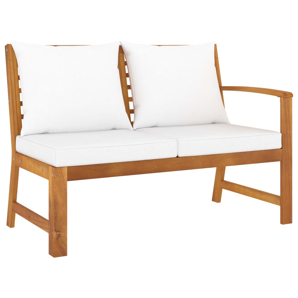 vidaXL 6-tlg. Garten-Lounge-Set mit Auflagen Creme Massivholz Akazie