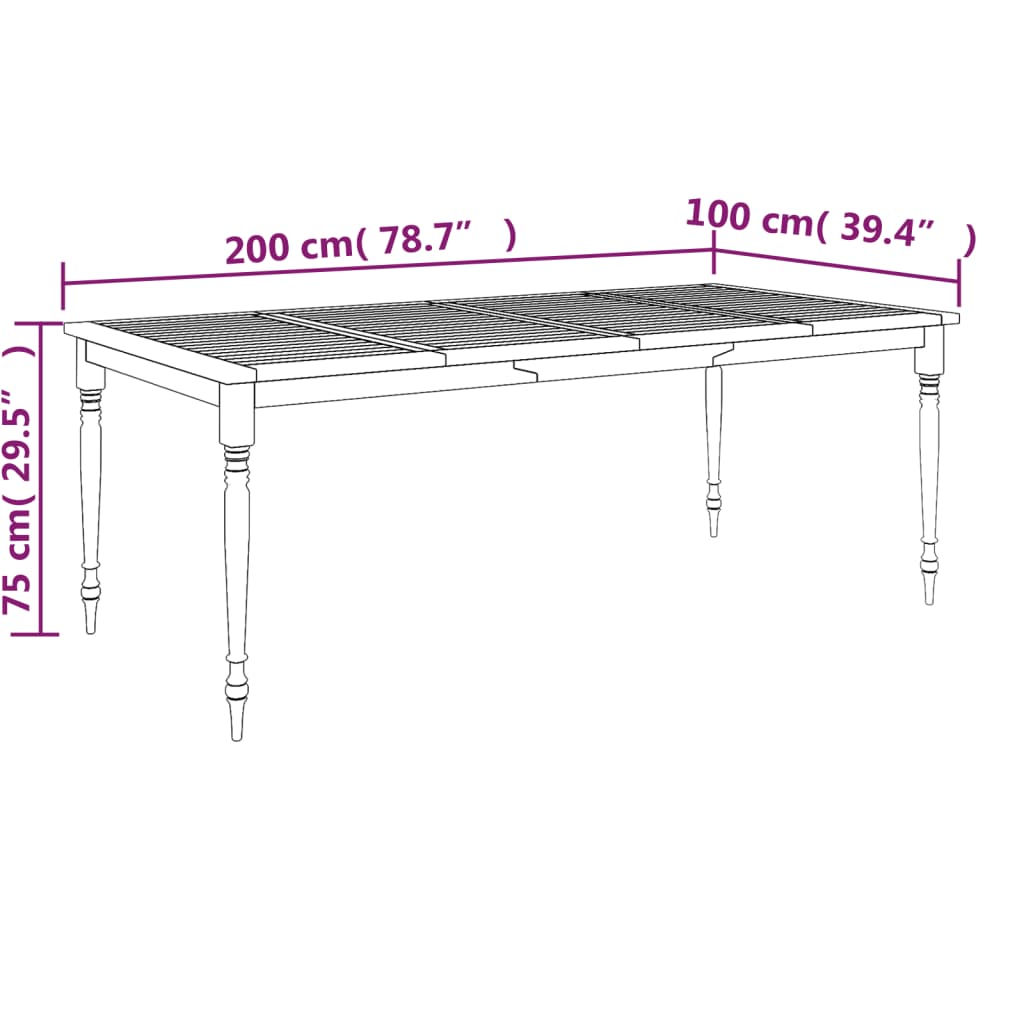 vidaXL 7-tlg. Garten-Essgruppe Massivholz Teak