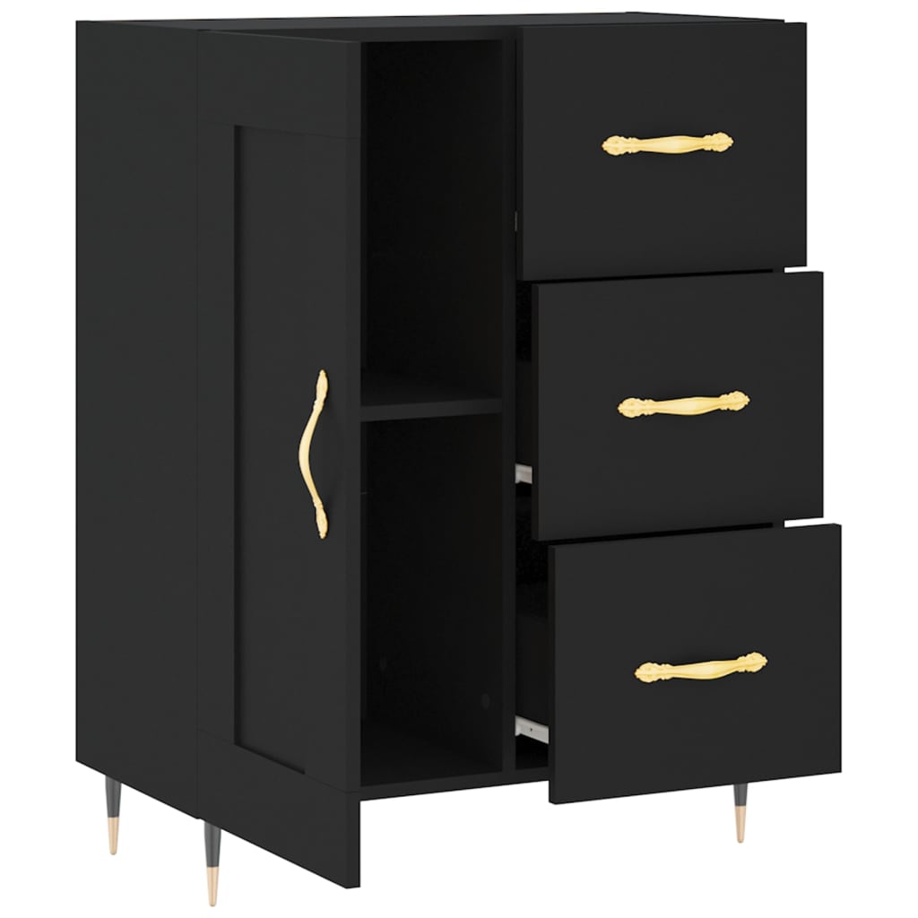 vidaXL Sideboard Schwarz 69,5x34x90 cm Holzwerkstoff