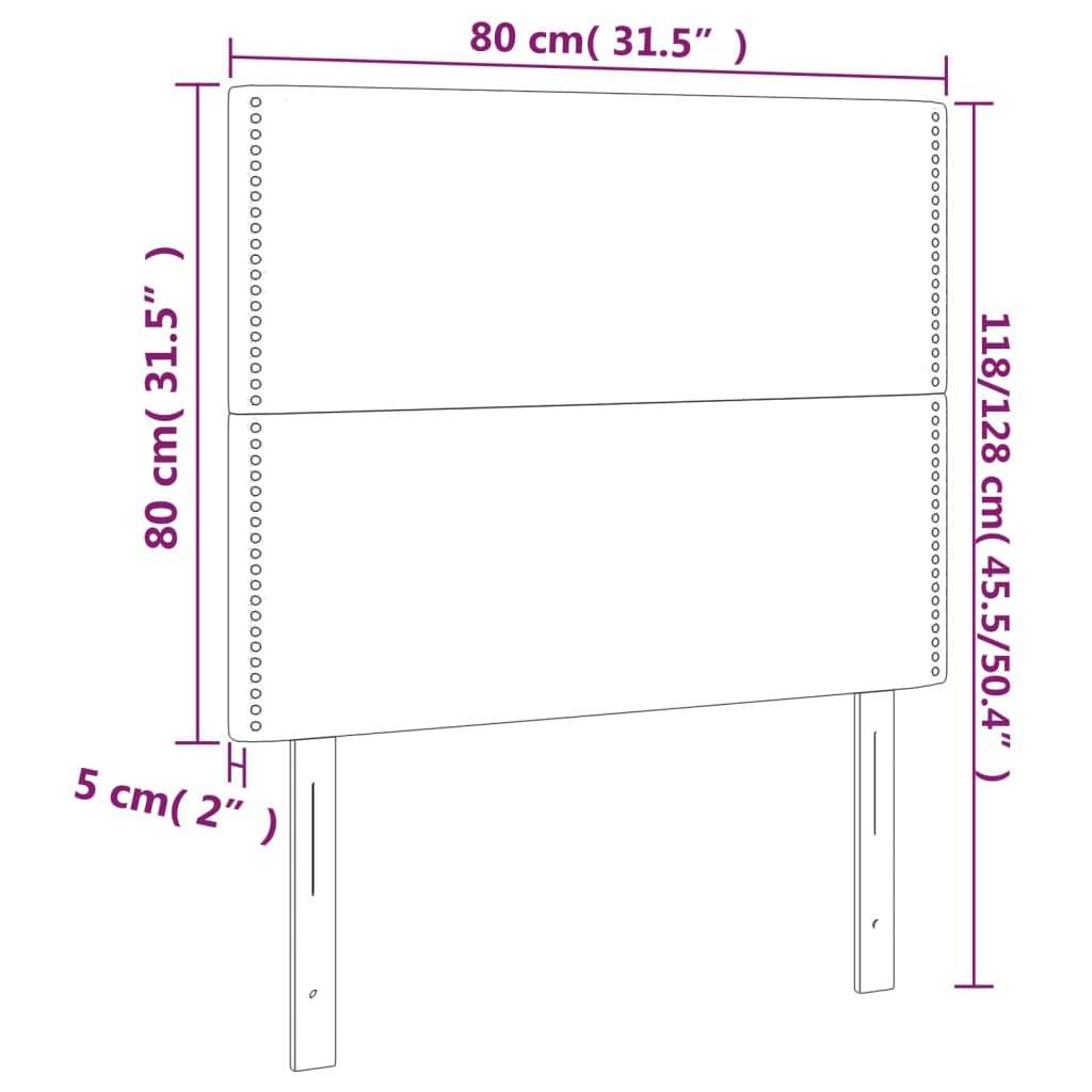 vidaXL Kopfteile 2 Stk. Dunkelblau 80x5x78/88 cm Samt