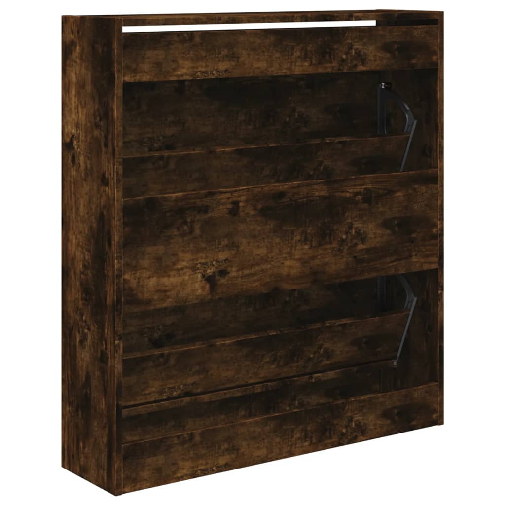 vidaXL Schuhschrank Räuchereiche 80x21x87,5 cm Holzwerkstoff