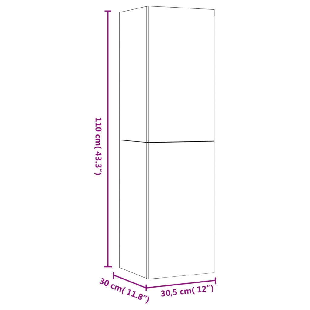 vidaXL TV-Wandschrank Räuchereiche 30,5x30x110 cm