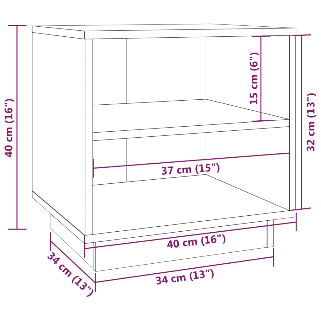 vidaXL Nachttische 2 Stk. 40x34x40 cm Massivholz Kiefer