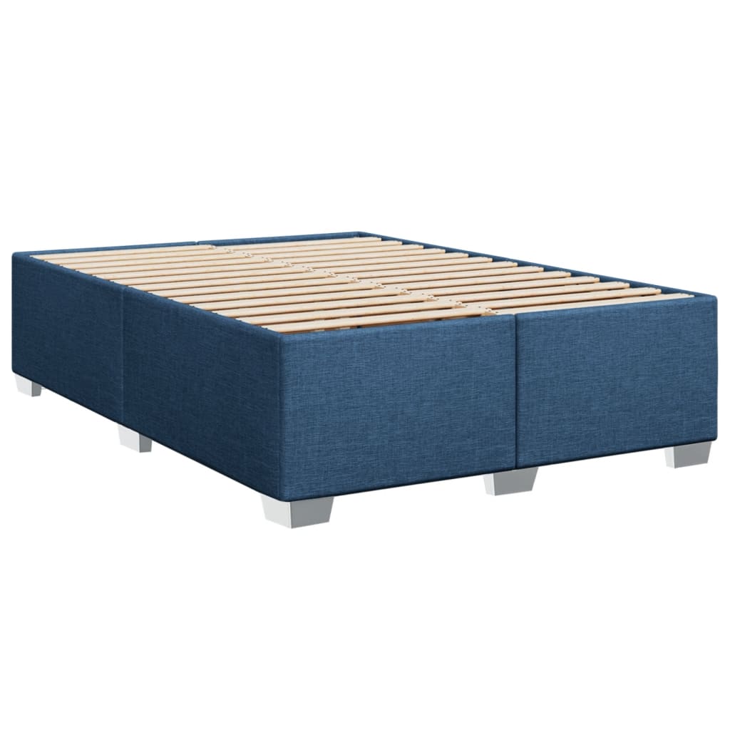 vidaXL Boxspringbett mit Matratze Blau 160x200 cm Stoff