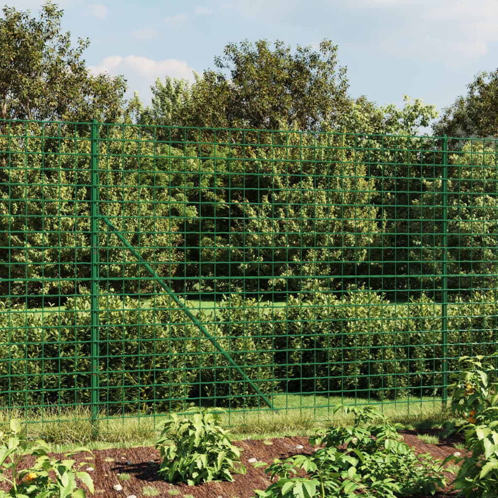 vidaXL Maschendrahtzaun mit Bodenflansch Grün 1,8x10 m