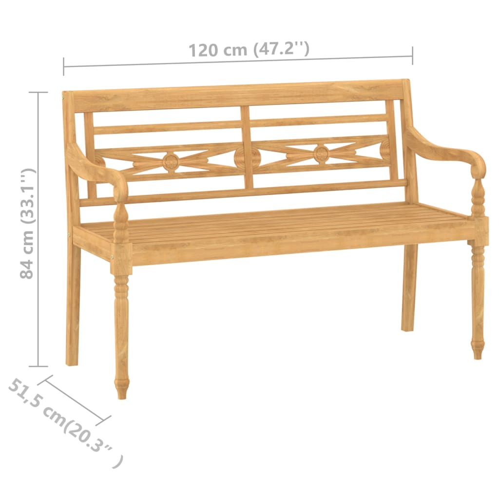 vidaXL 4-tlg. Garten-Lounge-Set mit Kissen Massivholz Teak