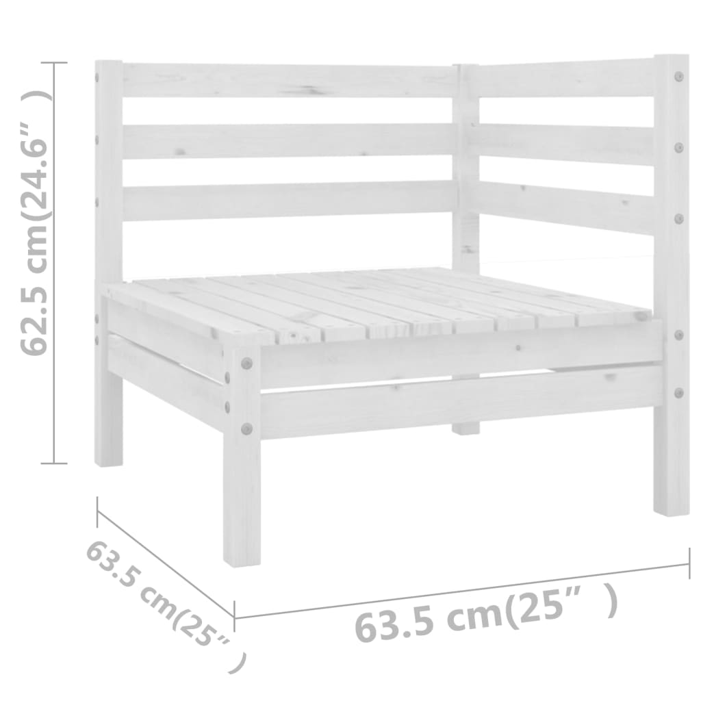 vidaXL 4-tlg. Garten-Lounge-Set Weiß Kiefer Massivholz