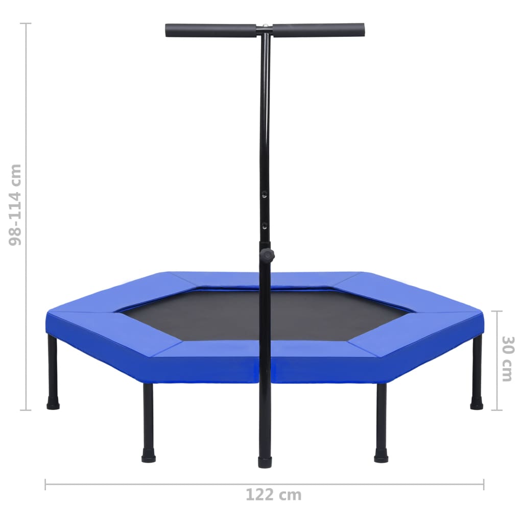 vidaXL Fitness Trampolin mit Griff Sicherheitspolster Sechseck 122 cm