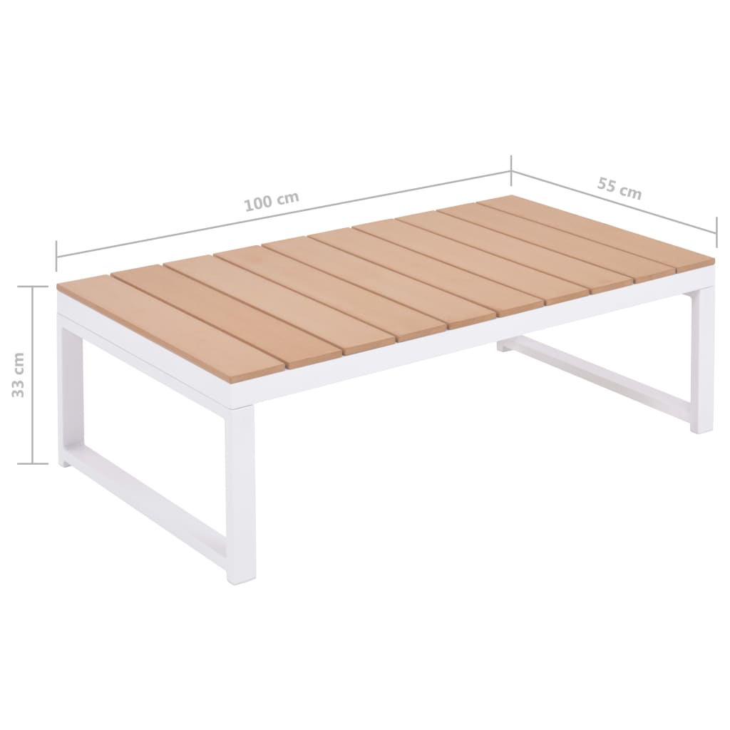 vidaXL 5-tlg. Garten-Lounge-Set mit Auflagen Aluminium und WPC