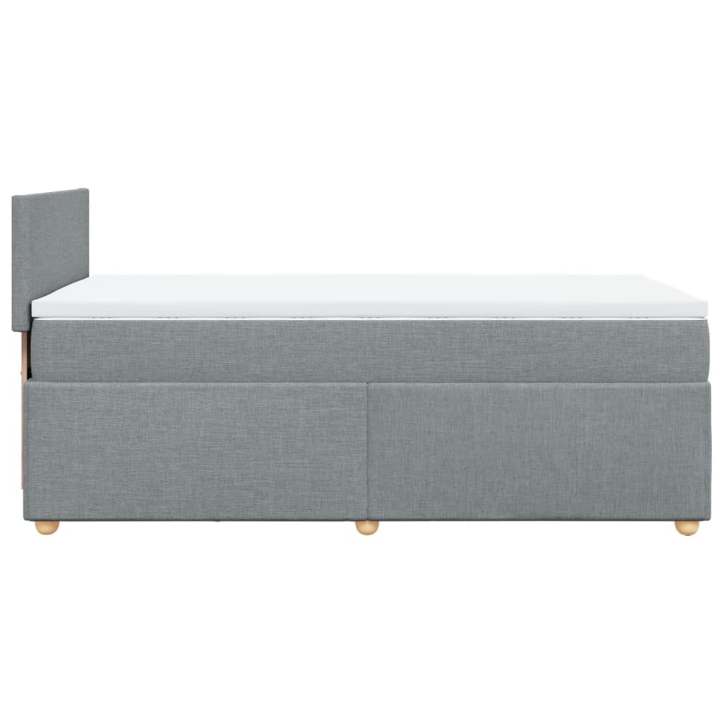 vidaXL Boxspringbett mit Matratze Hellgrau 90x200 cm Stoff