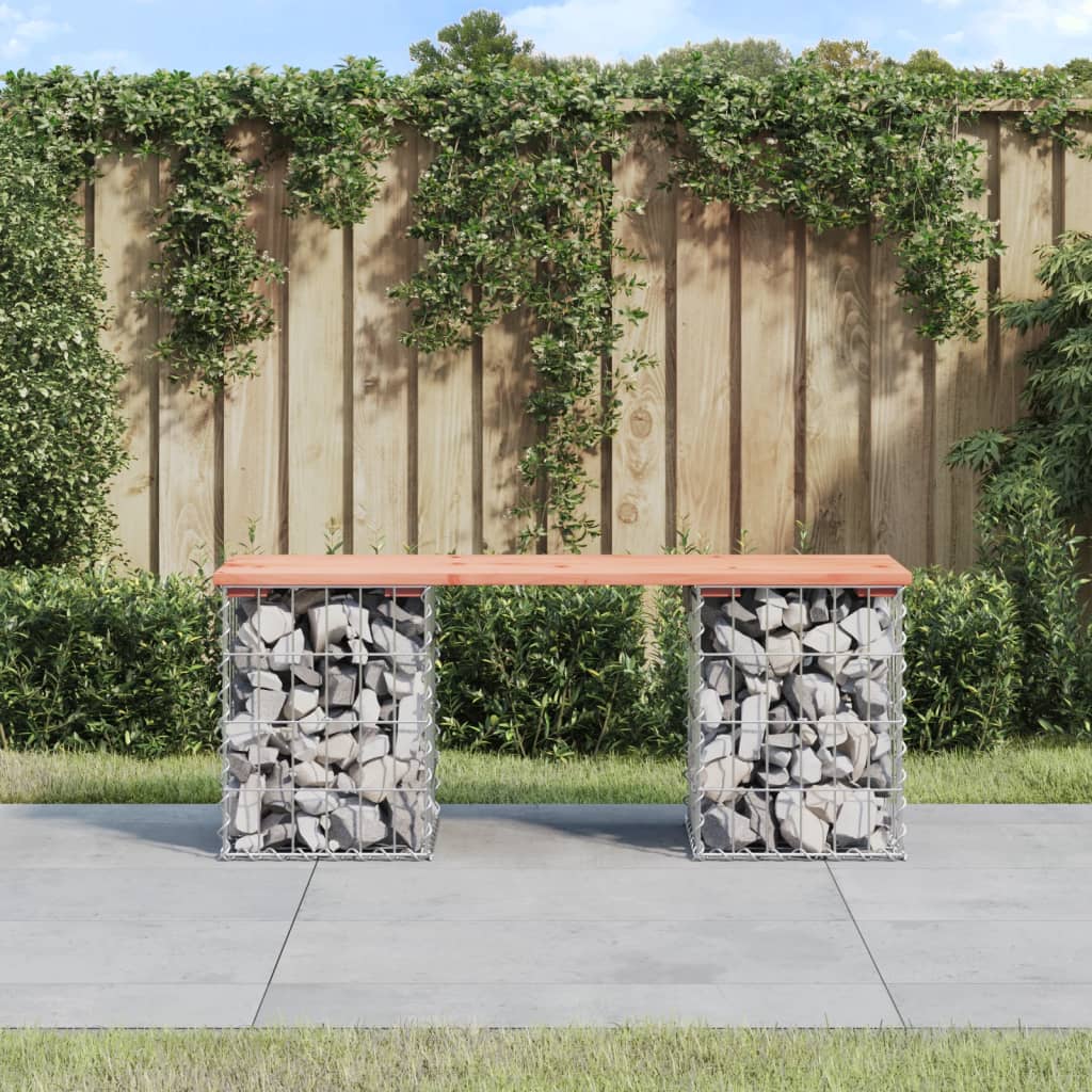 vidaXL Gartenbank aus Gabionen 103x31x42 cm Massivholz Douglasie