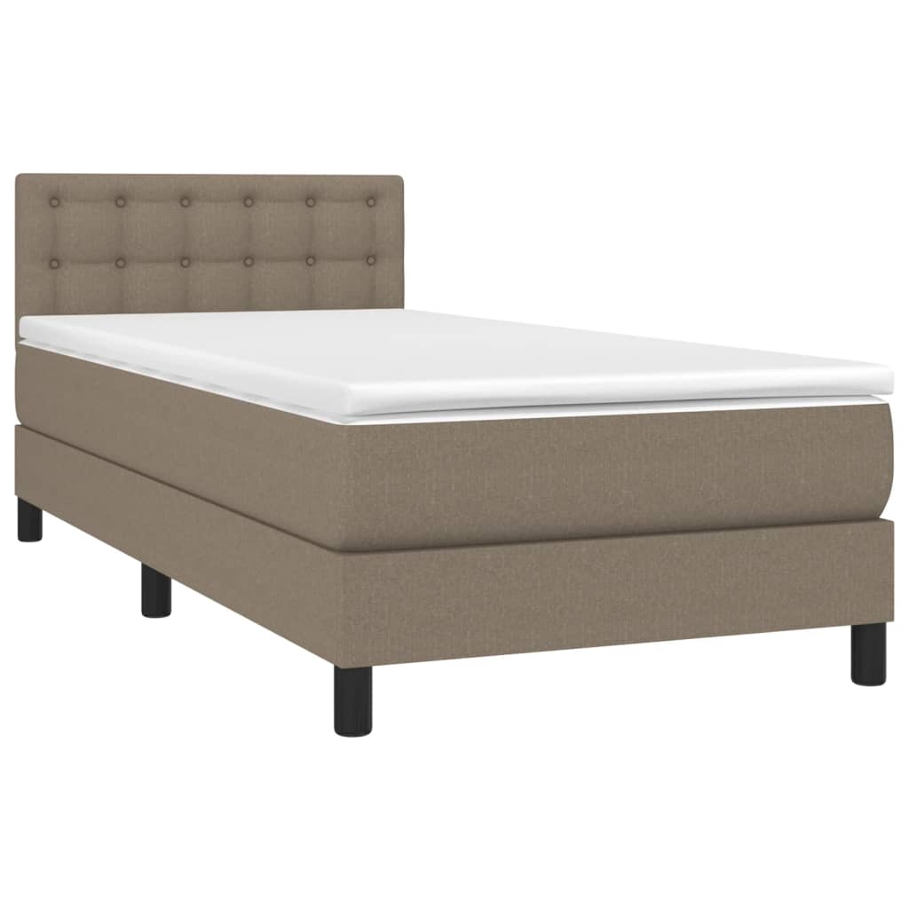 vidaXL Boxspringbett mit Matratze Taupe 80x200 cm Stoff