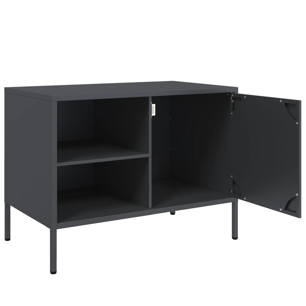 vidaXL TV-Schrank Anthrazit 68x39x50,5 cm Stahl