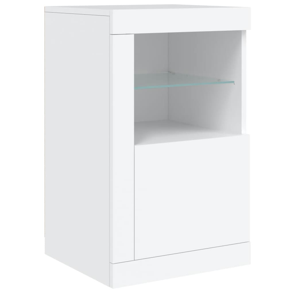 vidaXL Sideboard mit LED-Leuchten Weiß 163x37x67 cm