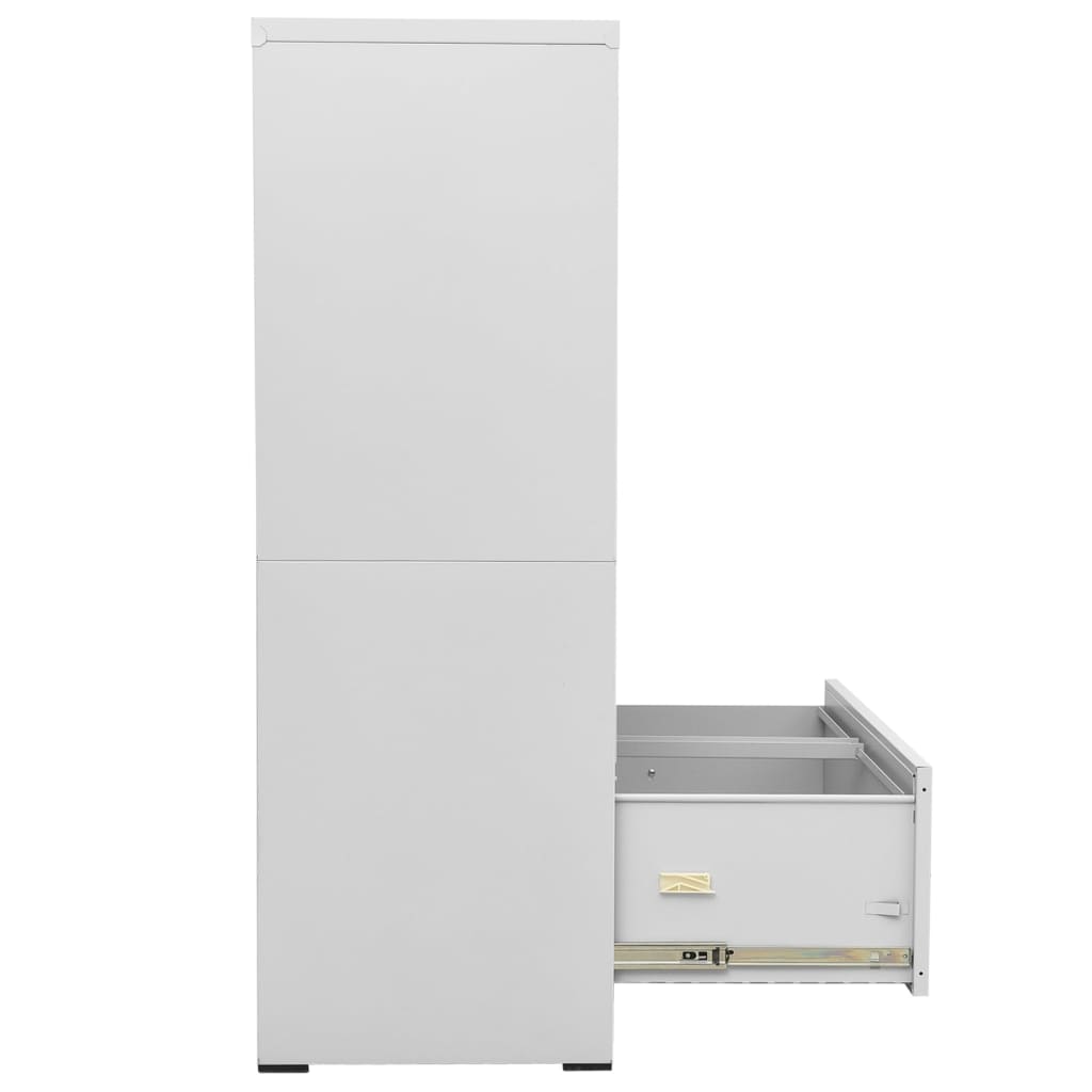 vidaXL Aktenschrank Hellgrau 90x46x134 cm Stahl