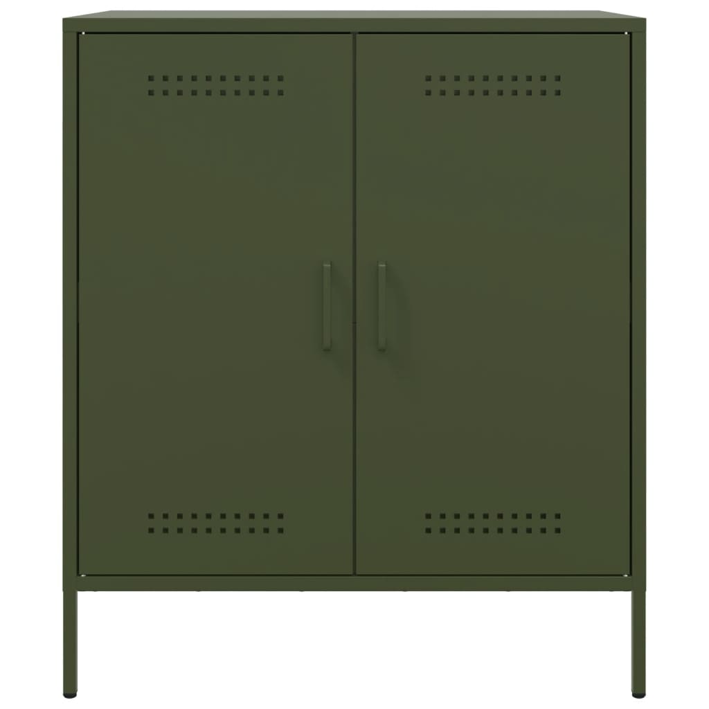 vidaXL Sideboard Olivgrün 68x39x79 cm Stahl