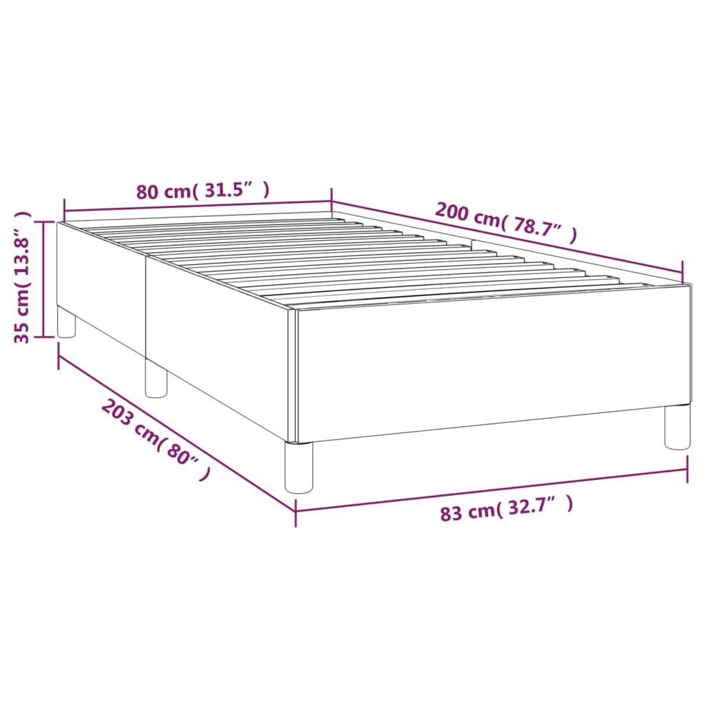 vidaXL Bettgestell Weiß 80x200 cm Kunstleder