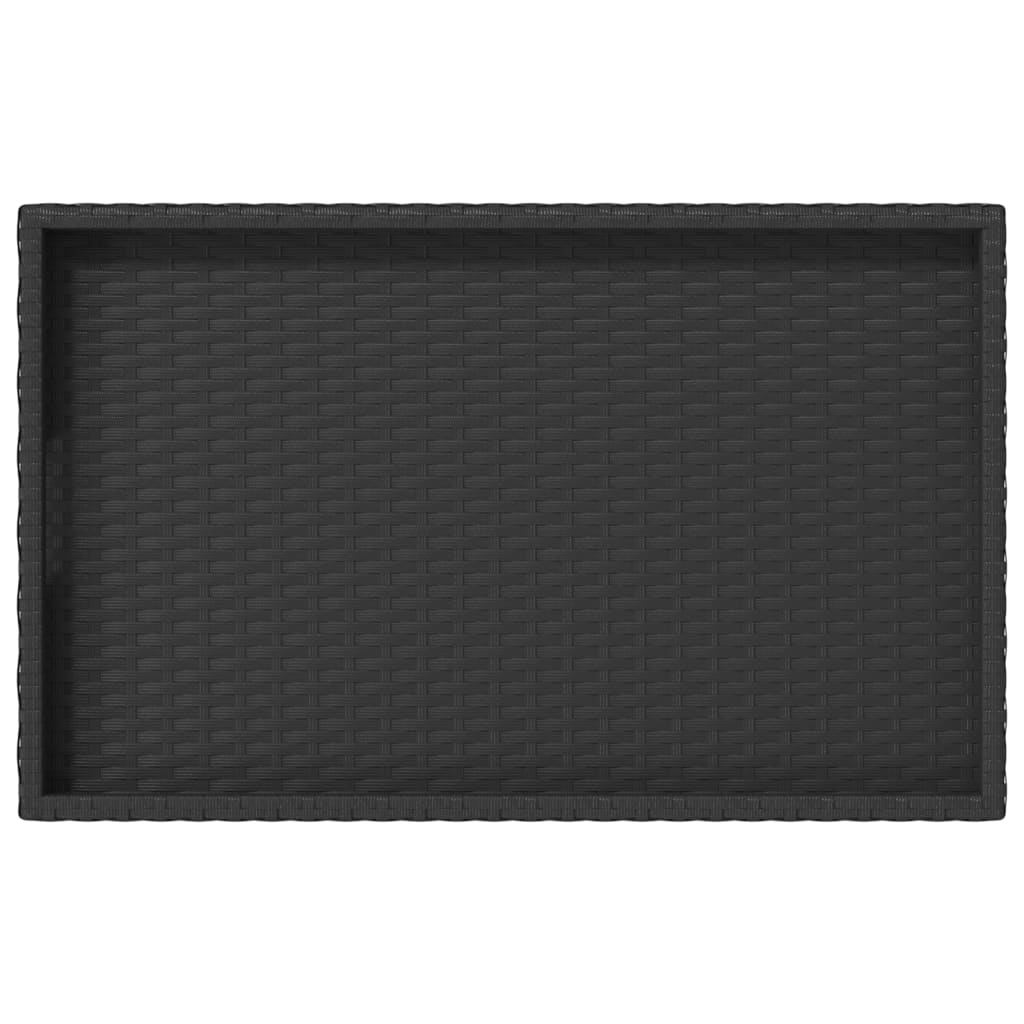 vidaXL Tabletttisch Klappbar Schwarz 65x40x75 cm Poly Rattan