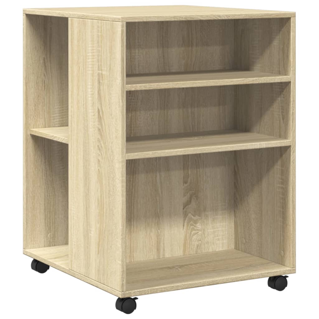 vidaXL Beistelltisch mit Rollen Sonoma-Eiche 55x60x78 cm Holzwerkstoff