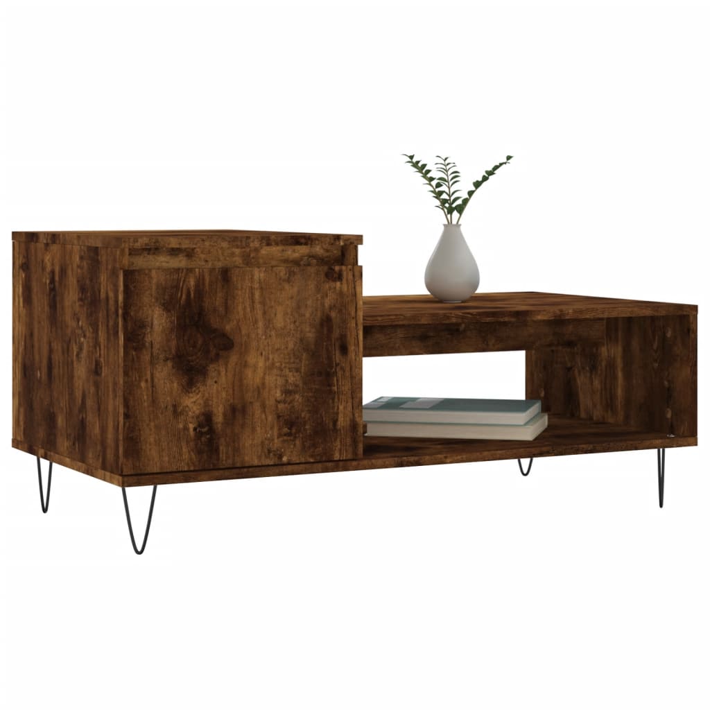 vidaXL Couchtisch Räuchereiche 100x50x45 cm Holzwerkstoff