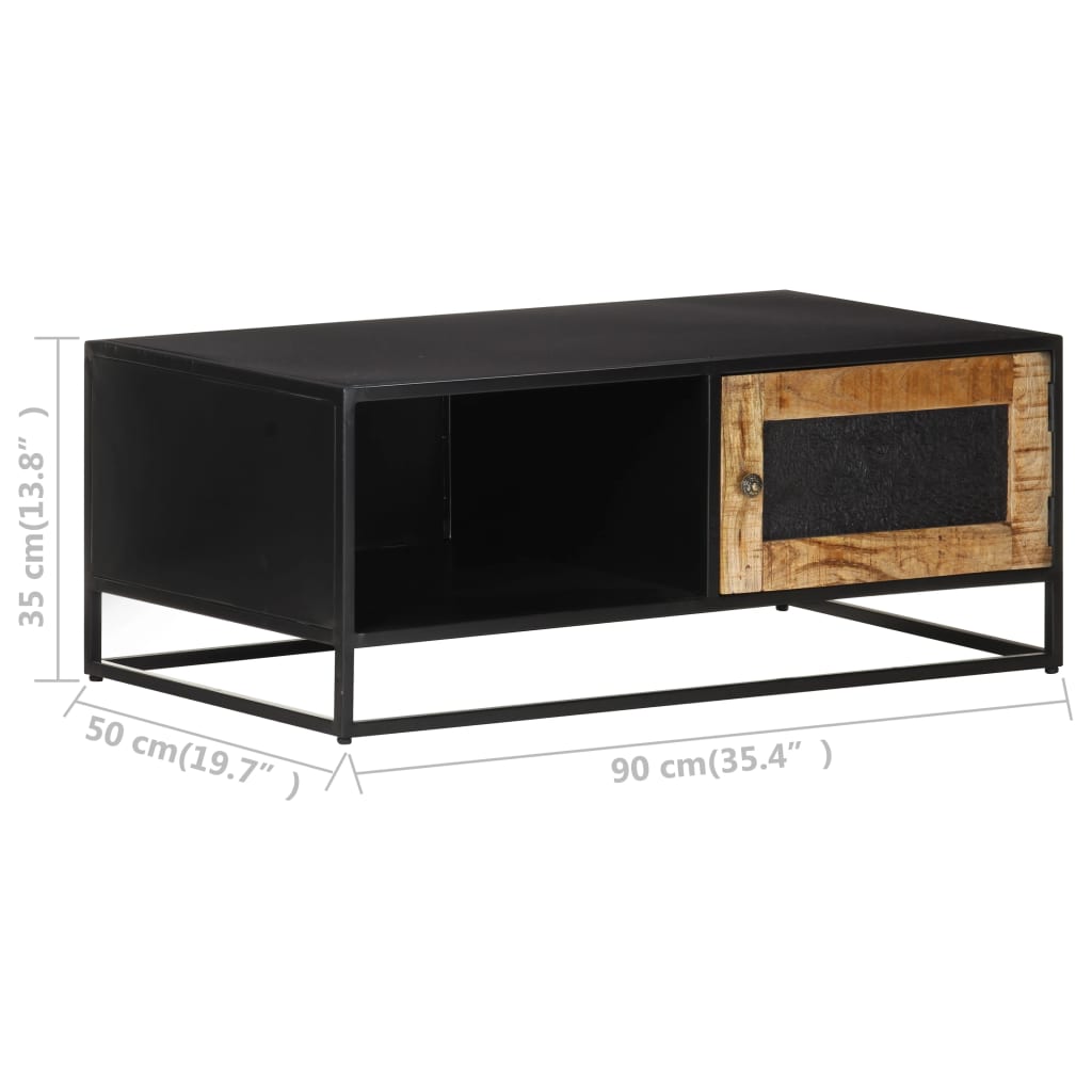 vidaXL Couchtisch 90x50x35 cm Raues Mangoholz