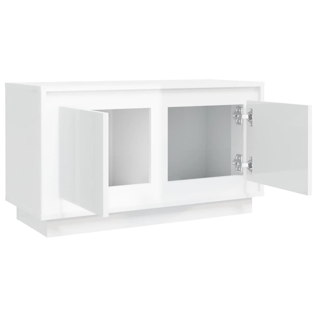 vidaXL TV-Schrank Hochglanz-Weiß 80x35x45 cm Holzwerkstoff