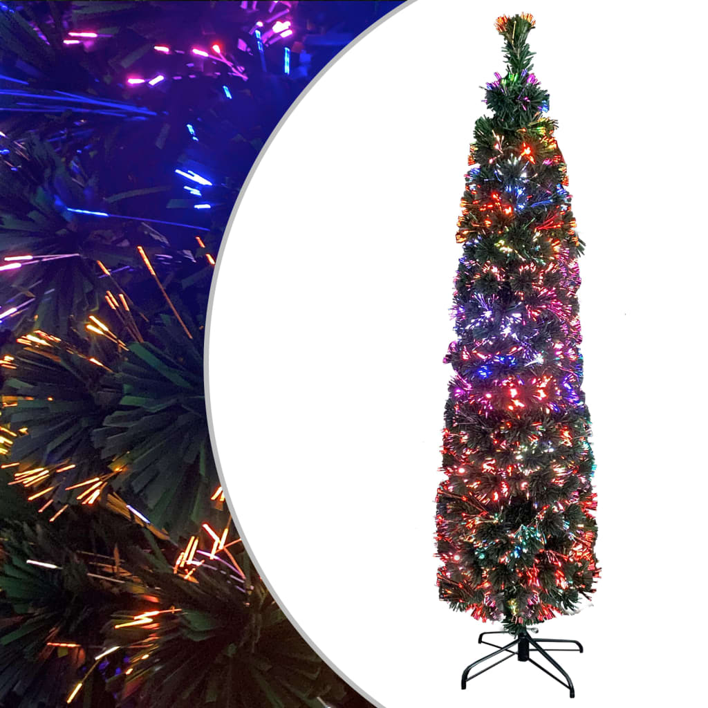 vidaXL Künstlicher Weihnachtsbaum Schlank mit Ständer 150 cm Glasfaser