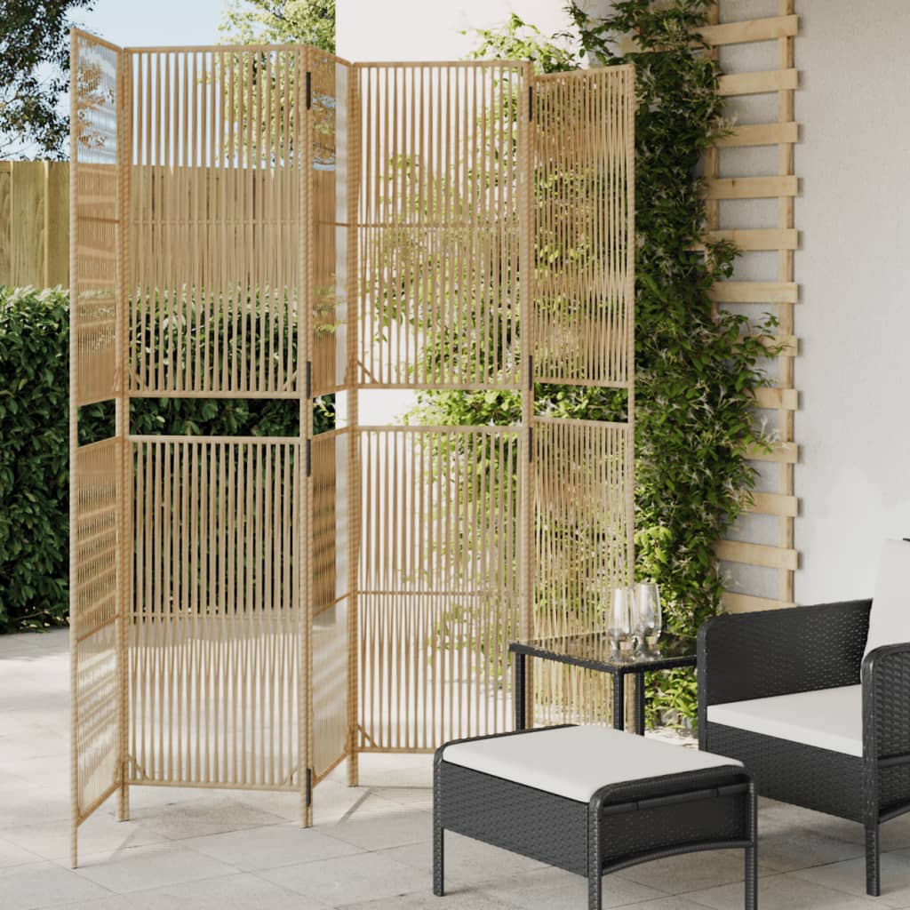 vidaXL Paravent 6-tlg. Beige Poly Rattan