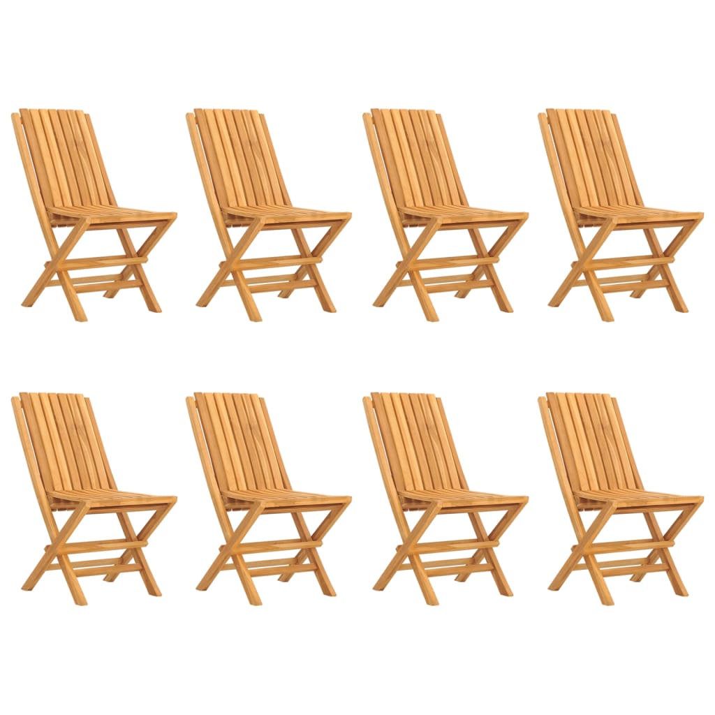 vidaXL Gartenstühle 8 Stk. Klappbar 47x47x89 cm Massivholz Teak