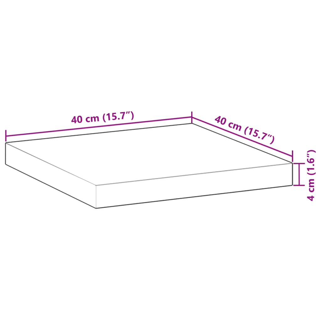 vidaXL Tischplatte Quadratisch 40x40x4 cm Massivholz Akazie