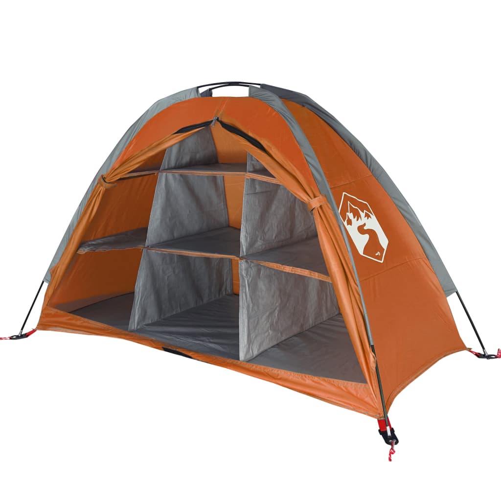 vidaXL Camping-Organizer-Zelt 9 Fächer Grau Orange Wasserdicht