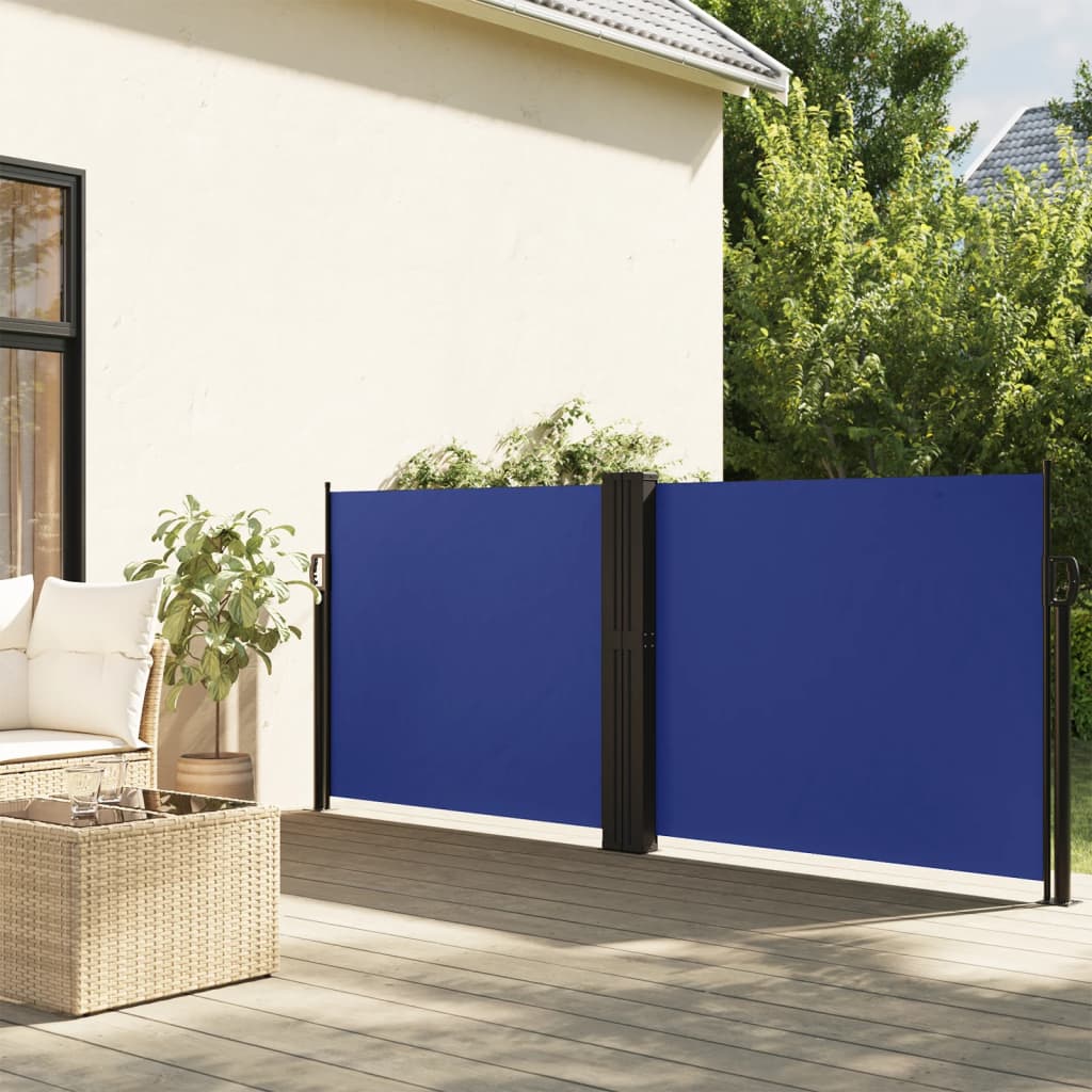 vidaXL Seitenmarkise Ausziehbar Blau 140x600 cm