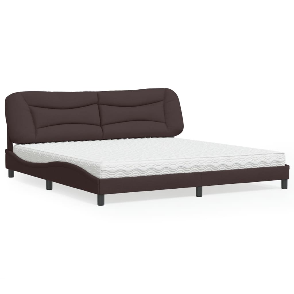 vidaXL Bett mit Matratze Dunkelbraun 200x200 cm Stoff