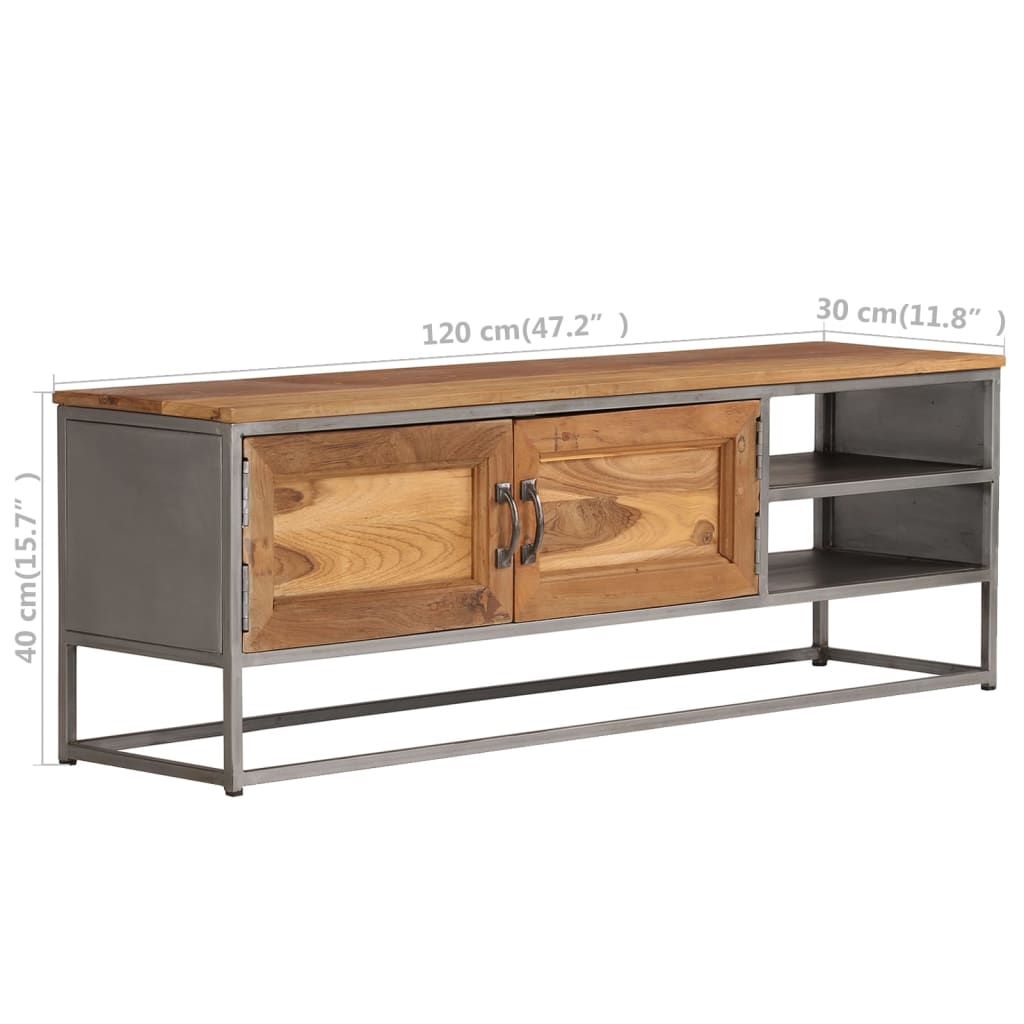 vidaXL TV-Schrank Recyceltes Teakholz und Stahl 120x30x40 cm