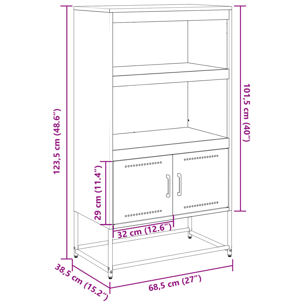 vidaXL TV-Schrank Senfgelb 100,5x39x60,5 cm Stahl