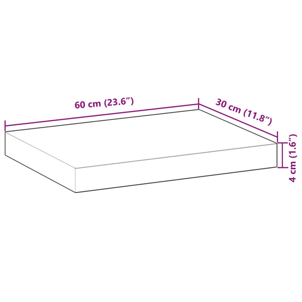 vidaXL Schweberegale 4 Stk. 60x30x4 cm Massivholz Akazie Unbehandelt