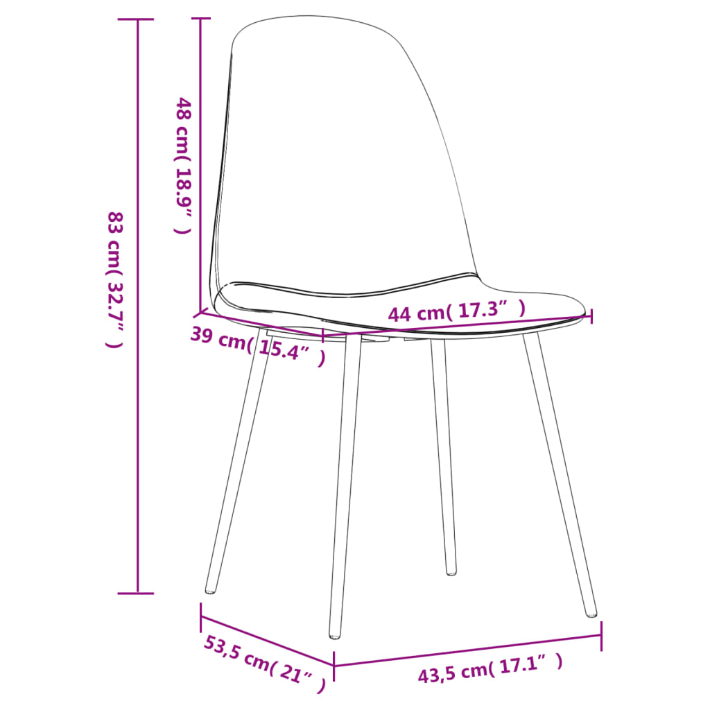 vidaXL Esszimmerstühle 4 Stk. 43,5x53,5x84cm Glänzend Braun Kunstleder