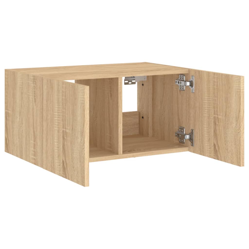 vidaXL TV-Wandschrank mit LED-Leuchten Sonoma-Eiche 60x35x31 cm