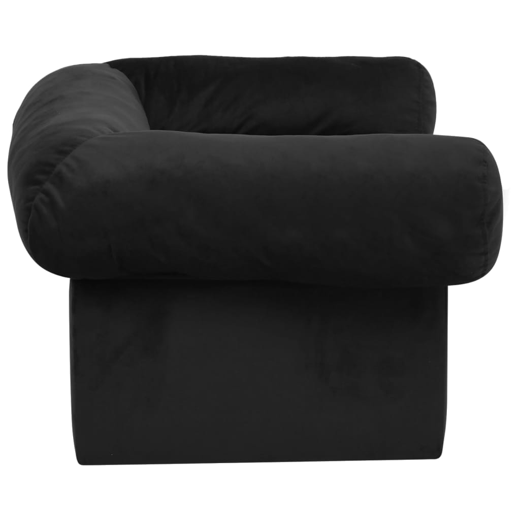 vidaXL Hundesofa mit Schublade Schwarz 75x50x38 cm Plüsch