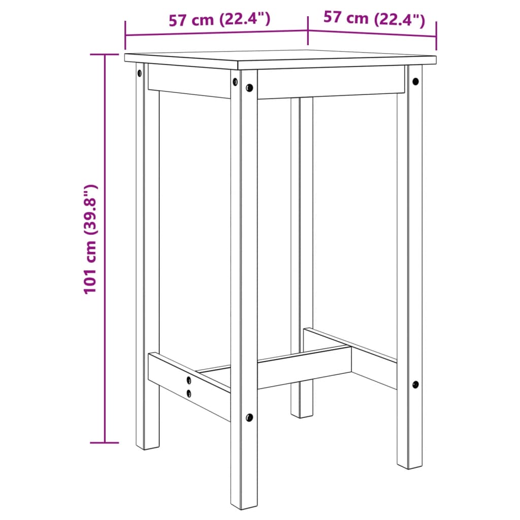 vidaXL 5-tlg. Bar-Set Massivholz Kiefer