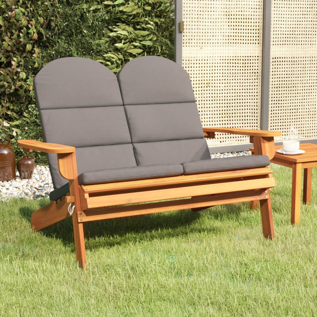 vidaXL Adirondack-Gartenbank mit Kissen 126 cm Massivholz Akazie